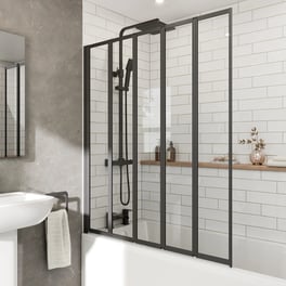 hydrolux-square-folding-bath-shower-screen-1200mm-matt-black-five-panels-4mm