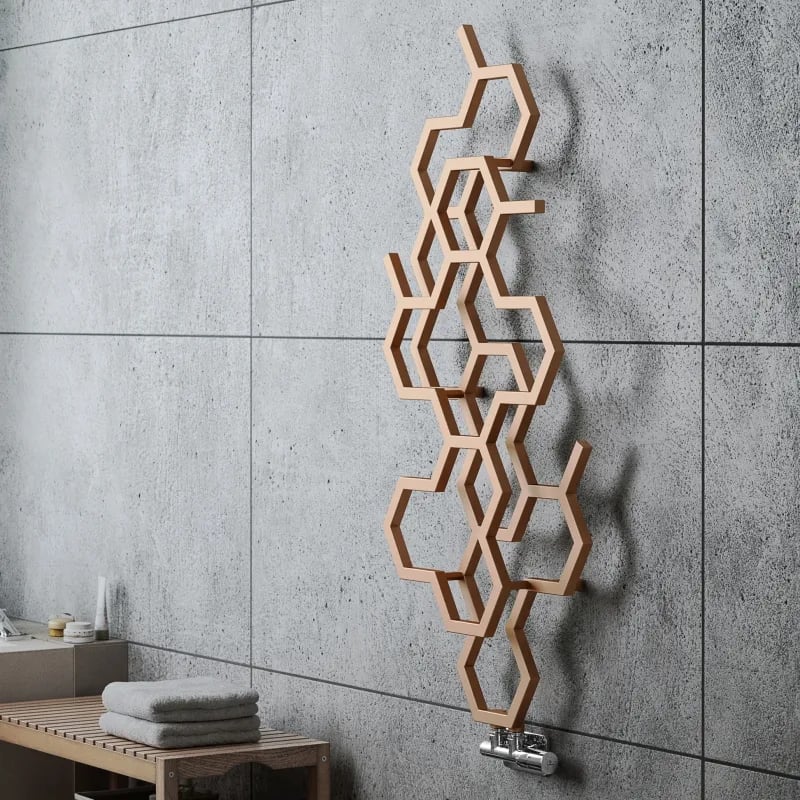 Terma Hex Designer Radiator 1200x486mm Bright Copper