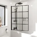 luxura-square-grid-bath-shower-screen-1000mm-matt-black-6mm luxura-square-grid-bath-shower-screen-1000mm-matt-black-6mm