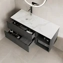 vitusso-fluted-black-white-wall-hung-bathroom-vanity-unit-with-round-glass-basin-1200mm vitusso-fluted-black-white-wall-hung-bathroom-vanity-unit-with-round-glass-basin-1200mm