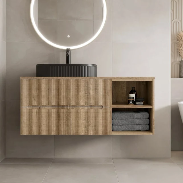 vitusso-fluted-wood-hung-bathroom-vanity-unit-with-oval-fluted-basin-black-1200mm vitusso-fluted-wood-hung-bathroom-vanity-unit-with-oval-fluted-basin-black-1200mm