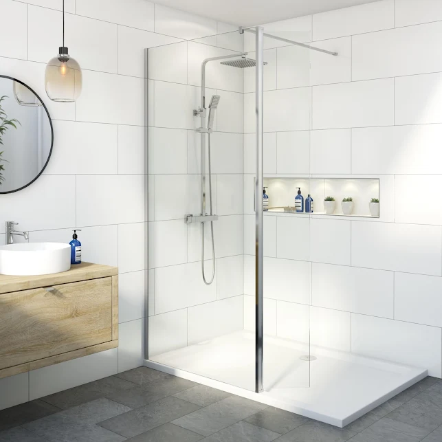 diamond-walk-in-shower-screen-1100mm-with-hinged-return-panel-and-tray-1700-x-700mm-8mm-chrome diamond-walk-in-shower-screen-1100mm-with-hinged-return-panel-and-tray-1700-x-700mm-8mm-chrome