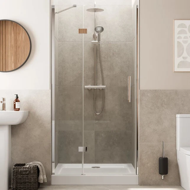 diamond-frameless-hinged-shower-door-1000mm-with-raised-anti-slip-tray-waste-8mm diamond-frameless-hinged-shower-door-1000mm-with-raised-anti-slip-tray-waste-8mm