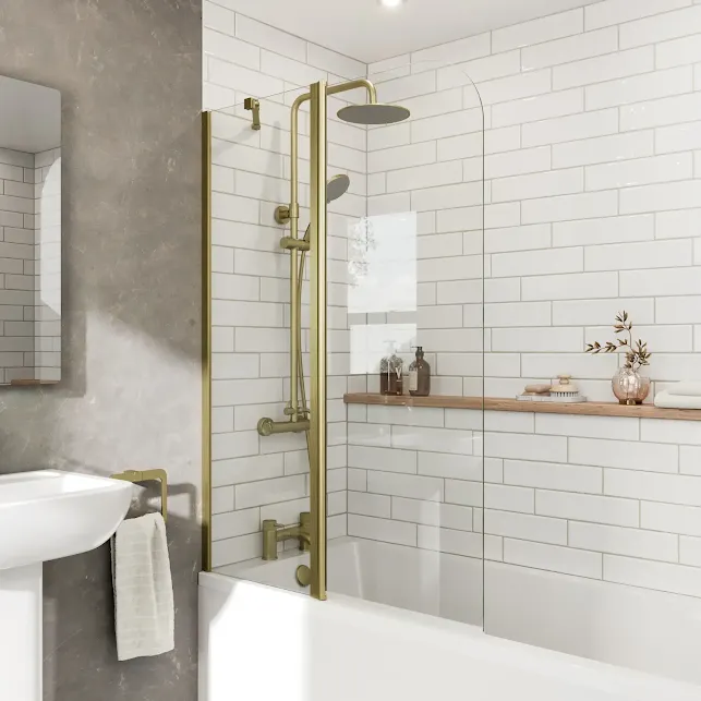 luxura-curved-folding-bath-shower-screen-1000mm-brushed-brass-two-panels-6mm luxura-curved-folding-bath-shower-screen-1000mm-brushed-brass-two-panels-6mm