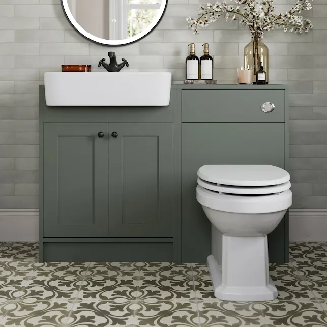 park-lane-winchester-green-toilet-vanity-unit-with-basin-1120mm-black-handles park-lane-winchester-green-toilet-vanity-unit-with-basin-1120mm-black-handles
