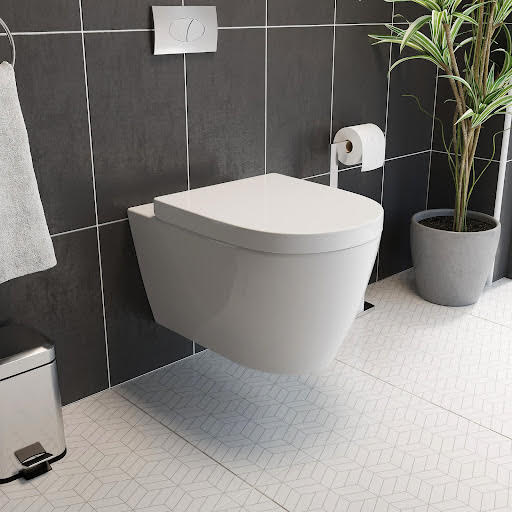 Affine Bordeaux Rimless Wall Hung Toilet & Soft Close Seat 