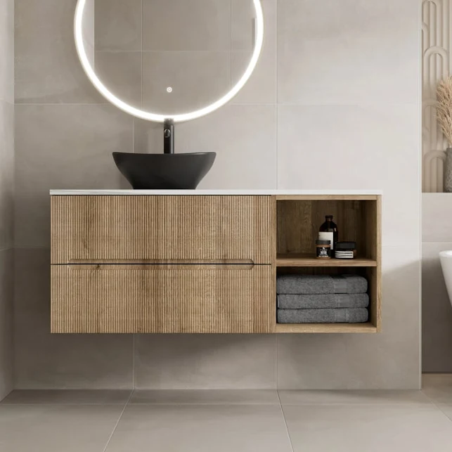 vitusso-fluted-wood-white-wall-hung-bathroom-vanity-unit-with-oval-basin-black-1200mm