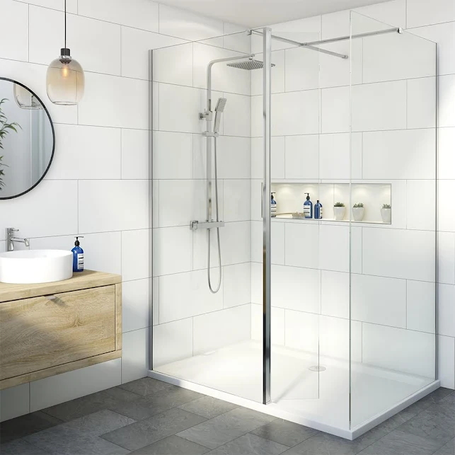 diamond-walk-in-shower-screen-with-1700-x-700mm-tray-hinged-return-panel-8mm-chrome diamond-walk-in-shower-screen-with-1700-x-700mm-tray-hinged-return-panel-8mm-chrome