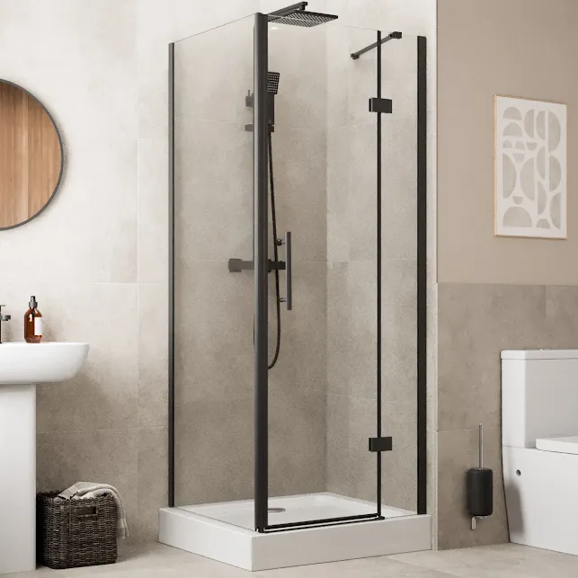 diamond-frameless-hinged-shower-enclosure-800-x-700mm-with-raised-tray-and-waste-8mm-black diamond-frameless-hinged-shower-enclosure-800-x-700mm-with-raised-tray-and-waste-8mm-black