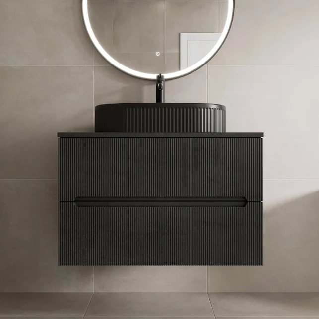vitusso-fluted-black-wall-hung-bathroom-vanity-unit-with-oval-fluted-basin-black-800mm vitusso-fluted-black-wall-hung-bathroom-vanity-unit-with-oval-fluted-basin-black-800mm