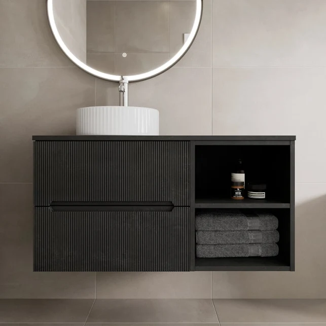 vitusso-fluted-black-wall-hung-bathroom-vanity-unit-with-round-fluted-basin-white-1000mm vitusso-fluted-black-wall-hung-bathroom-vanity-unit-with-round-fluted-basin-white-1000mm