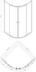 hydrolux-quadrant-shower-enclosure-800mm-with-raised-non-slip-tray-and-waste-4mm hydrolux-quadrant-shower-enclosure-800mm-with-raised-non-slip-tray-and-waste-4mm