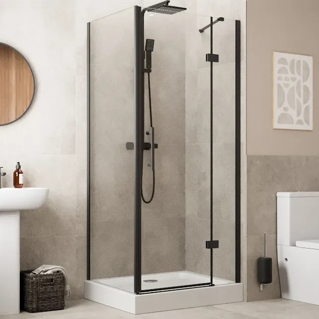 diamond-frameless-hinged-shower-enclosure-900-x-800mm-with-raised-tray-and-waste-8mm-black diamond-frameless-hinged-shower-enclosure-900-x-800mm-with-raised-tray-and-waste-8mm-black