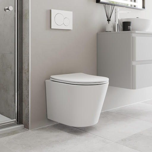 Affine Wall Hung Rimless Toilet & Soft Close Seat - Matt White
