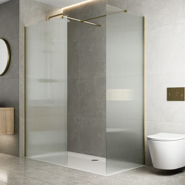 diamond-fluted-walk-in-shower-screens-with-1700-x-700mm-non-slip-tray-8mm-brushed-brass diamond-fluted-walk-in-shower-screens-with-1700-x-700mm-non-slip-tray-8mm-brushed-brass