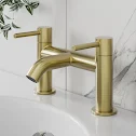 affine-royan-brushed-brass-bathroom-suite-with-single-ended-shower-bath-1700-full-pedestal-basin affine-royan-brushed-brass-bathroom-suite-with-single-ended-shower-bath-1700-full-pedestal-basin