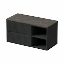 vitusso-fluted-black-grey-wall-hung-bathroom-vanity-unit-with-round-glass-basin-1000mm vitusso-fluted-black-grey-wall-hung-bathroom-vanity-unit-with-round-glass-basin-1000mm