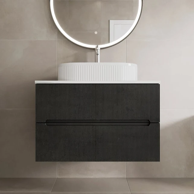 vitusso-fluted-black-white-wall-hung-bathroom-vanity-unit-with-round-fluted-basin-white-800mm vitusso-fluted-black-white-wall-hung-bathroom-vanity-unit-with-round-fluted-basin-white-800mm