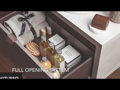 Vitusso Garda Wood Wall Hung Vanity Unit Croix White Countertop Basin