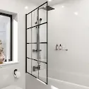 luxura-square-grid-bath-shower-screen-1000mm-matt-black-6mm luxura-square-grid-bath-shower-screen-1000mm-matt-black-6mm