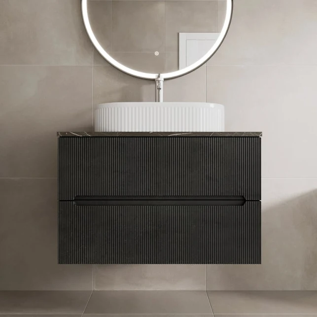 vitusso-fluted-black-grey-wall-hung-bathroom-vanity-unit-with-round-fluted-basin-white-800mm vitusso-fluted-black-grey-wall-hung-bathroom-vanity-unit-with-round-fluted-basin-white-800mm