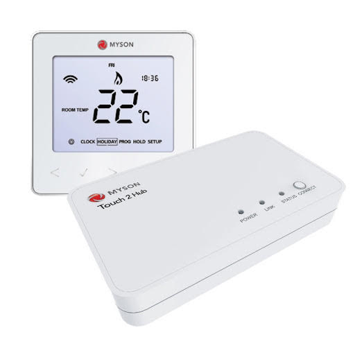 Myson Touch2 Programmable Thermostat u0026 Touch2 Control Hub - T2AHWIFI