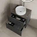 vitusso-fluted-black-grey-wall-hung-bathroom-vanity-unit-with-round-fluted-basin-white-600mm vitusso-fluted-black-grey-wall-hung-bathroom-vanity-unit-with-round-fluted-basin-white-600mm