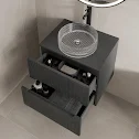 vitusso-fluted-black-wall-hung-bathroom-vanity-unit-with-round-glass-basin-600mm vitusso-fluted-black-wall-hung-bathroom-vanity-unit-with-round-glass-basin-600mm