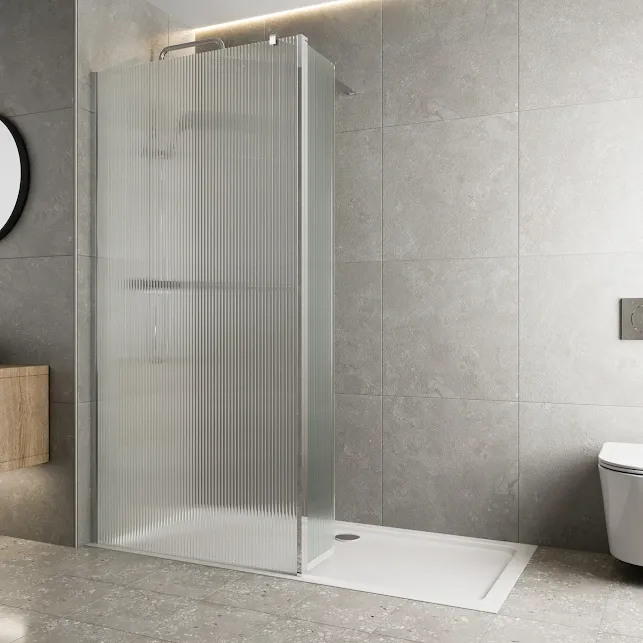 diamond-fluted-wet-room-shower-screen-1400mm-hinged-return-panel-8mm diamond-fluted-wet-room-shower-screen-1400mm-hinged-return-panel-8mm