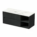 vitusso-fluted-black-white-wall-hung-bathroom-vanity-unit-with-oval-basin-white-1200mm vitusso-fluted-black-white-wall-hung-bathroom-vanity-unit-with-oval-basin-white-1200mm