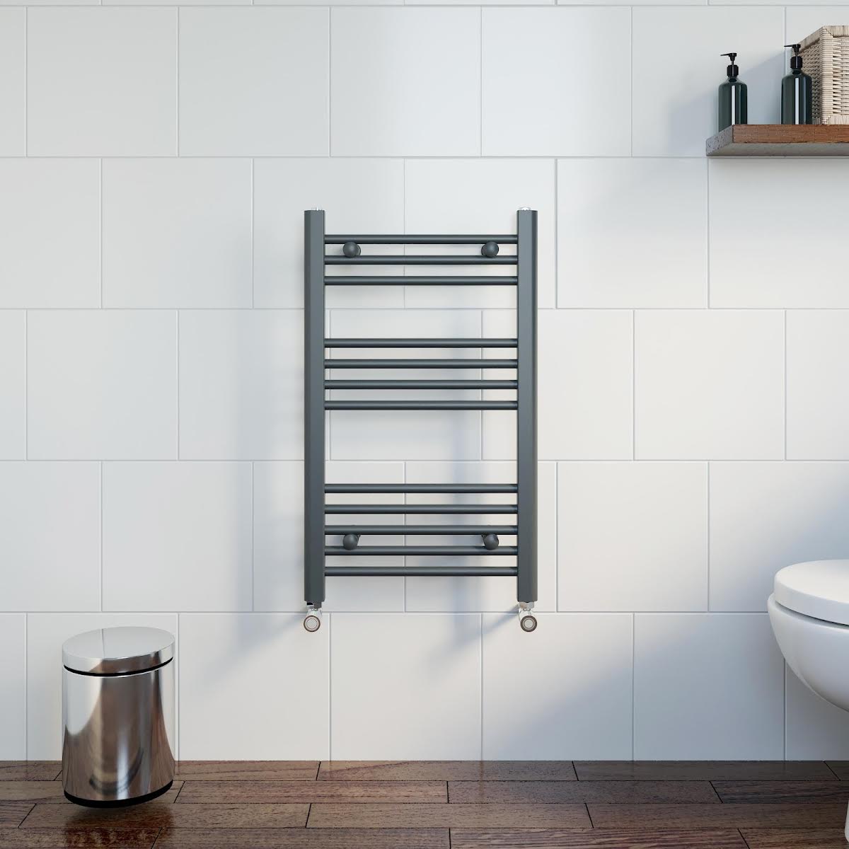 DuraTherm Heated Towel Rail Anthracite 750 x 450mm Flat