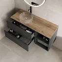 vitusso-fluted-black-oak-wall-hung-bathroom-vanity-unit-with-round-glass-basin-1200mm vitusso-fluted-black-oak-wall-hung-bathroom-vanity-unit-with-round-glass-basin-1200mm