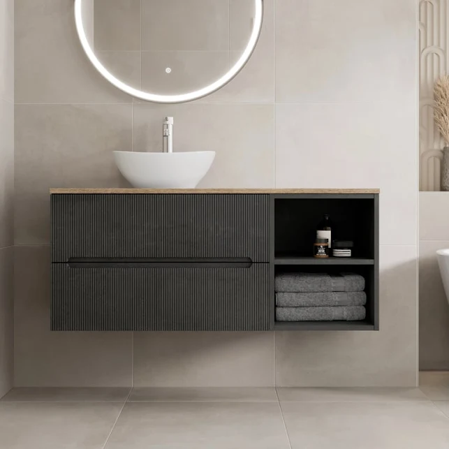 vitusso-fluted-black-oak-wall-hung-bathroom-vanity-unit-with-oval-basin-white-1200mm vitusso-fluted-black-oak-wall-hung-bathroom-vanity-unit-with-oval-basin-white-1200mm