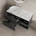 vitusso-fluted-black-white-wall-hung-bathroom-vanity-unit-with-geometric-basin-1000mm vitusso-fluted-black-white-wall-hung-bathroom-vanity-unit-with-geometric-basin-1000mm