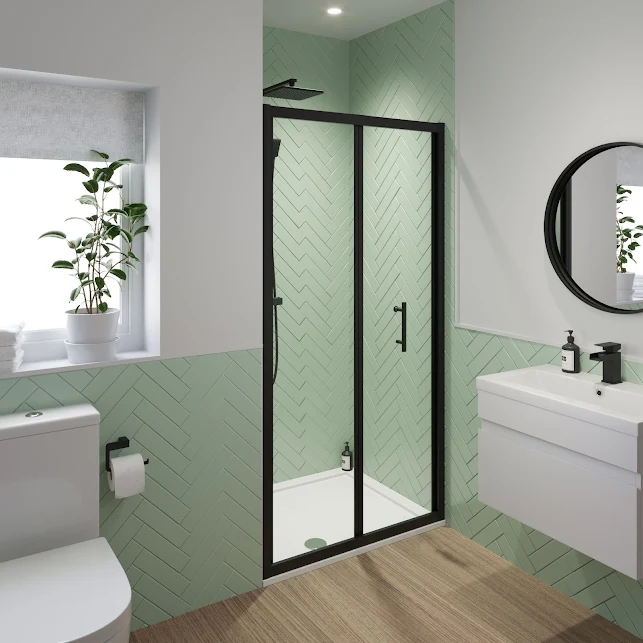 luxura-bifold-shower-door-1000mm-with-1000-x-700mm-tray-6mm-black luxura-bifold-shower-door-1000mm-with-1000-x-700mm-tray-6mm-black