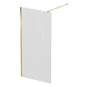 diamond-fluted-wet-room-shower-screen-1400mm-with-hinged-return-panel-8mm-brushed-brass