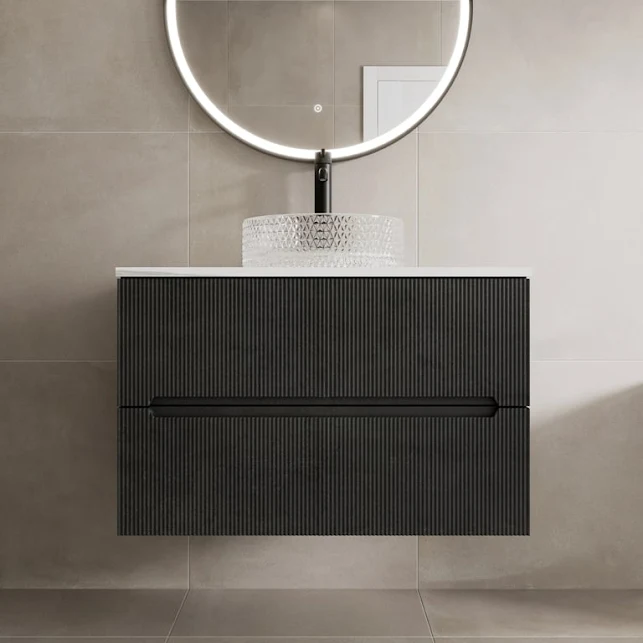 vitusso-fluted-black-white-wall-hung-bathroom-vanity-unit-with-round-glass-basin-800mm