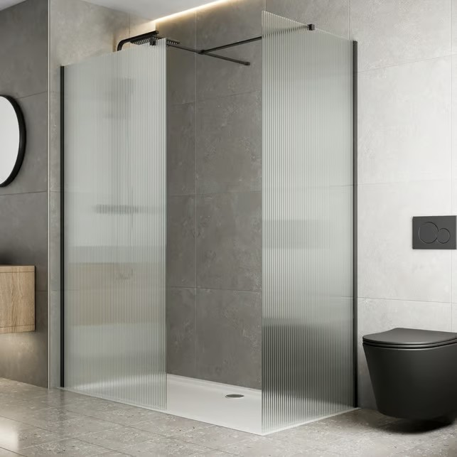 diamond-fluted-walk-in-shower-screens-with-1700-x-700mm-non-slip-tray-8mm-black