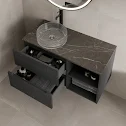 vitusso-fluted-black-grey-wall-hung-bathroom-vanity-unit-with-round-glass-basin-1000mm vitusso-fluted-black-grey-wall-hung-bathroom-vanity-unit-with-round-glass-basin-1000mm