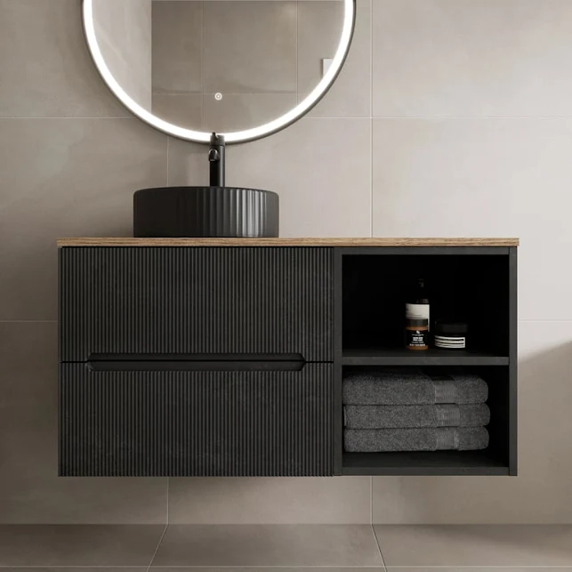 vitusso-fluted-black-oak-wall-hung-bathroom-vanity-unit-with-round-fluted-basin-black-1000mm vitusso-fluted-black-oak-wall-hung-bathroom-vanity-unit-with-round-fluted-basin-black-1000mm