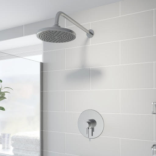Architeckt Round Thermostatic Mixer Shower Concealed with Wall Fixed Head Head