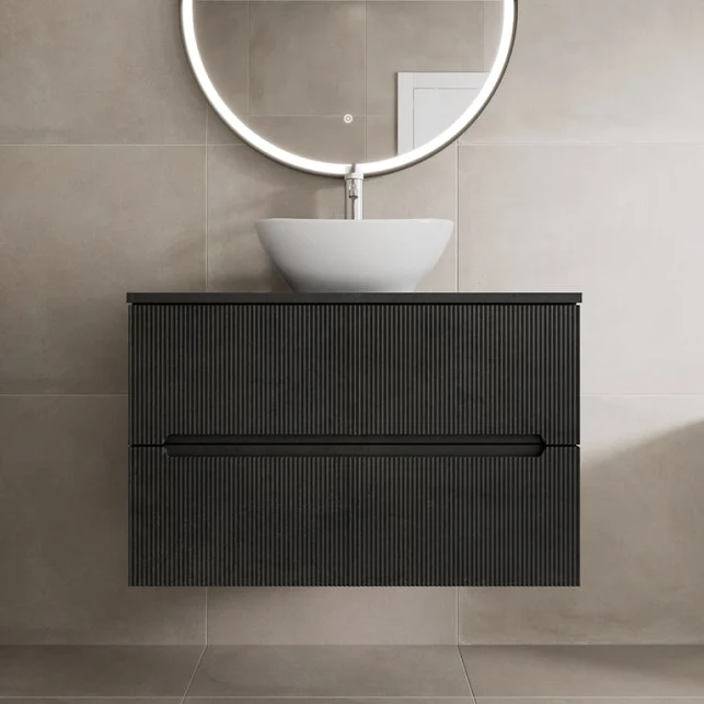 vitusso-fluted-black-wall-hung-bathroom-vanity-unit-with-oval-basin-white-800mm vitusso-fluted-black-wall-hung-bathroom-vanity-unit-with-oval-basin-white-800mm