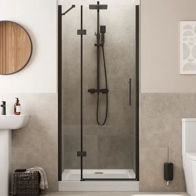 diamond-frameless-hinged-shower-door-900mm-with-900-x-900mm-raised-tray-and-waste-8mm-black diamond-frameless-hinged-shower-door-900mm-with-900-x-900mm-raised-tray-and-waste-8mm-black