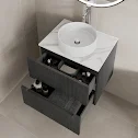 vitusso-fluted-black-white-wall-hung-bathroom-vanity-unit-with-round-fluted-basin-white-600mm vitusso-fluted-black-white-wall-hung-bathroom-vanity-unit-with-round-fluted-basin-white-600mm
