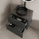 vitusso-fluted-black-grey-wall-hung-bathroom-vanity-unit-with-round-fluted-basin-black-600mm vitusso-fluted-black-grey-wall-hung-bathroom-vanity-unit-with-round-fluted-basin-black-600mm