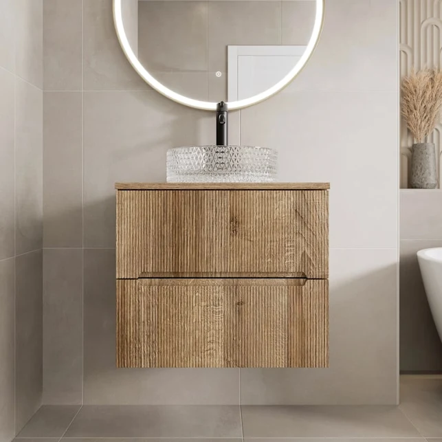 vitusso-fluted-wood-hung-bathroom-vanity-unit-with-round-glass-basin-600mm vitusso-fluted-wood-hung-bathroom-vanity-unit-with-round-glass-basin-600mm