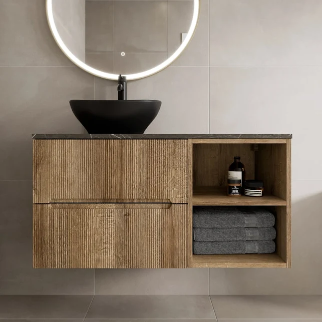 vitusso-fluted-wood-grey-wall-hung-bathroom-vanity-unit-with-oval-basin-black-1000mm
