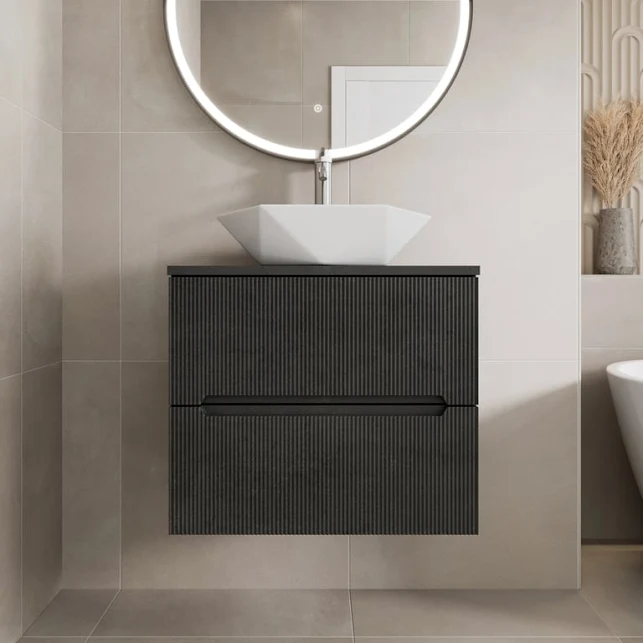 vitusso-fluted-black-wall-hung-bathroom-vanity-unit-with-geometric-basin-600mm vitusso-fluted-black-wall-hung-bathroom-vanity-unit-with-geometric-basin-600mm