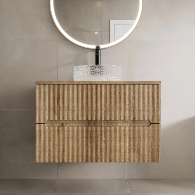 vitusso-fluted-wood-hung-bathroom-vanity-unit-with-round-glass-basin-800mm vitusso-fluted-wood-hung-bathroom-vanity-unit-with-round-glass-basin-800mm