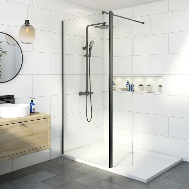 diamond-walk-in-shower-screen-with-1700-x-700mm-tray-hinged-return-panel-8mm-black